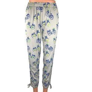 Aerie Gray Bicycle Print Elastic Waist Pull On Crop Sweat Jogger Pants Size XS